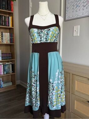 miss bisou blue & brown y2k dress